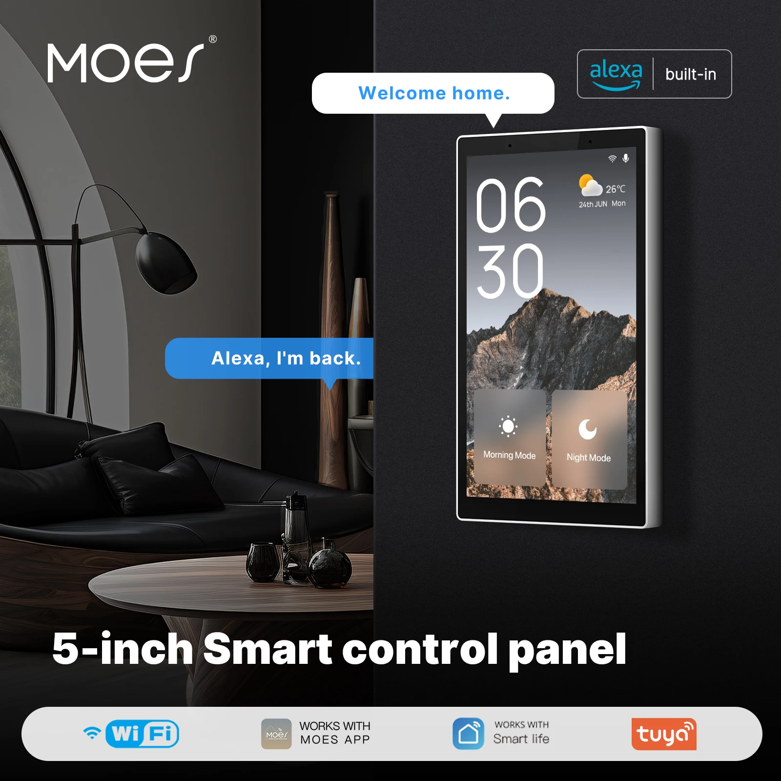 Smart Home Knx - MOES Tuya Panel kontrol pusat 5