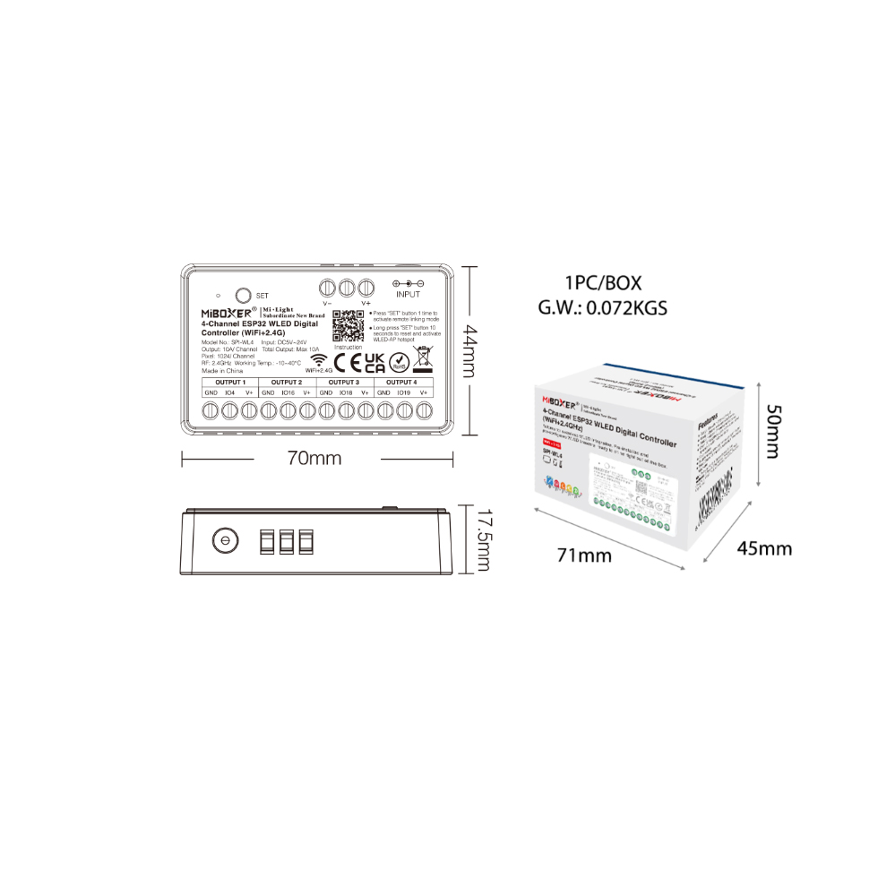 Wifi Led Dimmer - Miboxer SPIW5-4 5in1 SPI Pengendali LED