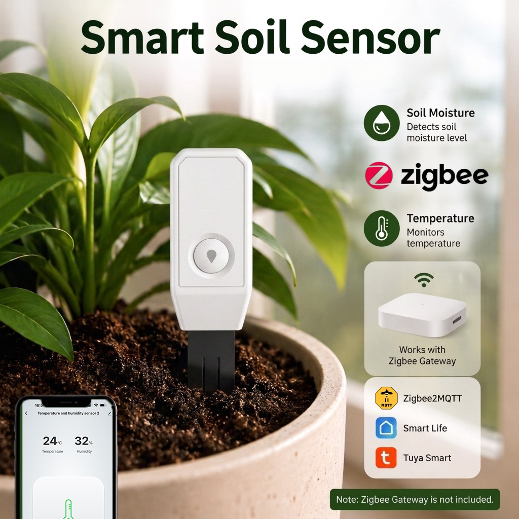 Smart Home Mqtt - Sensor Kelembaban Tanah Zigbee, Penguji Tanah,