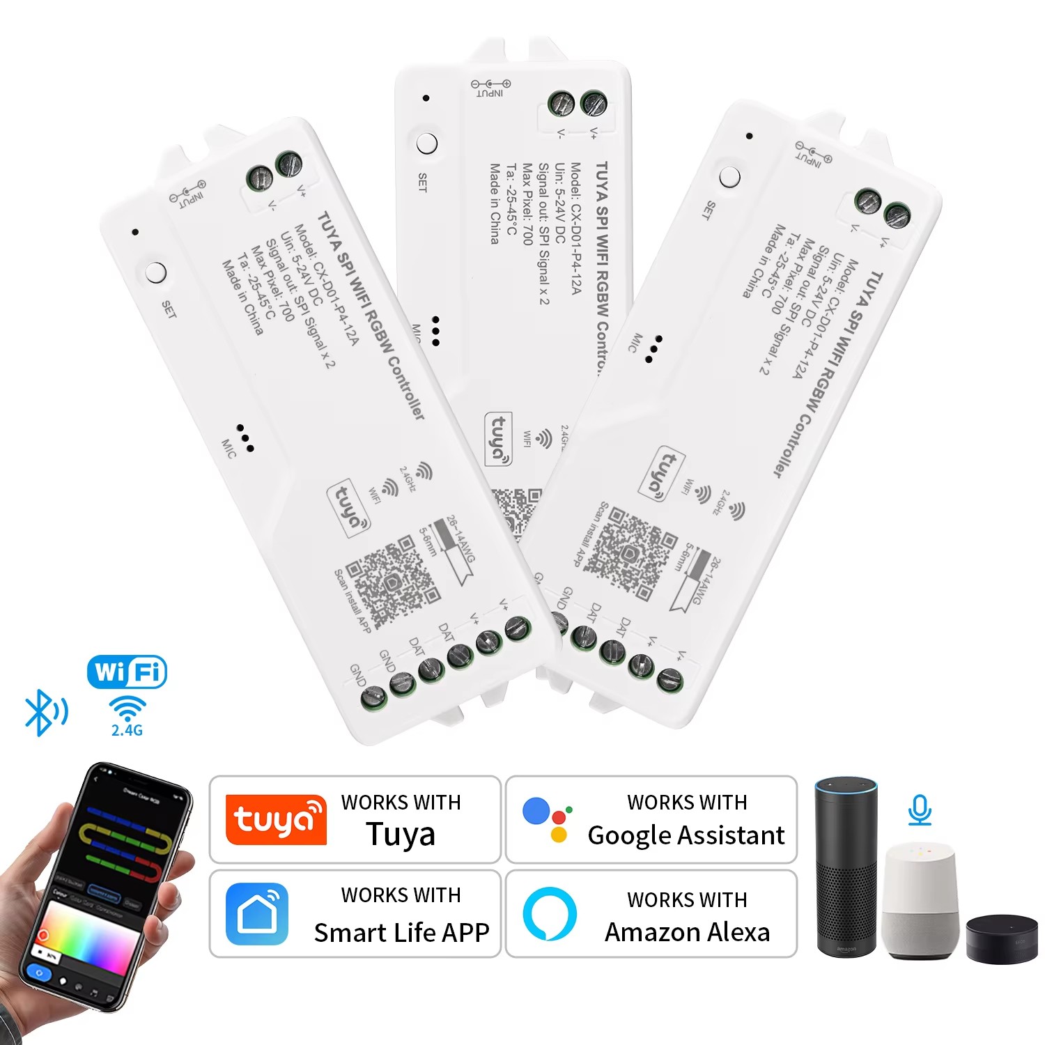 Wifi Led Dimmer - Pengontrol LED SPI RGBIC RGBWIC Tuya