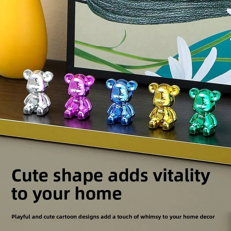 Smart Home Living Room - Ornamen Beruang Mewah Berlapis Elektroplating untuk