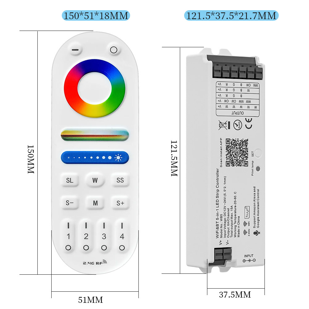 WB5 WiFi Bluetooth 5 In 1 LED  - Wifi Led Dimmer ulasan dan harga