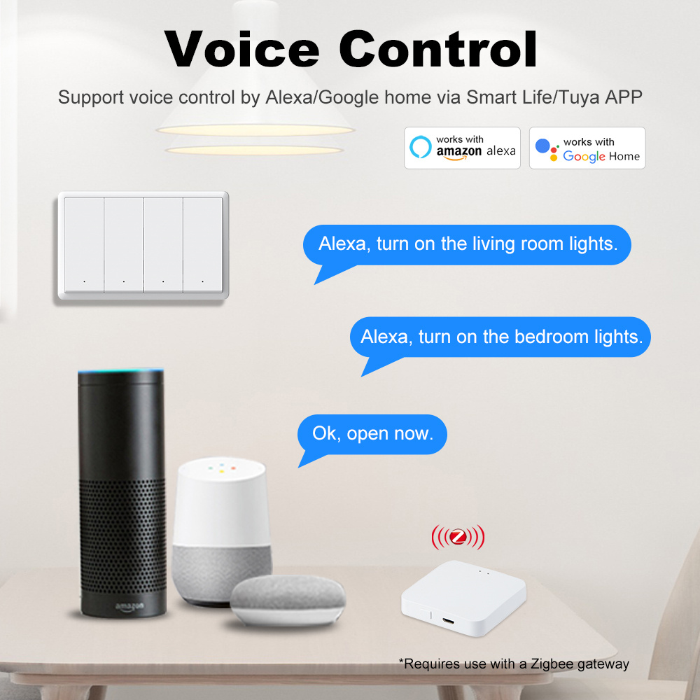 Sakelar Zigbee Pintar Manhot T - Smart Home Life ulasan dan harga