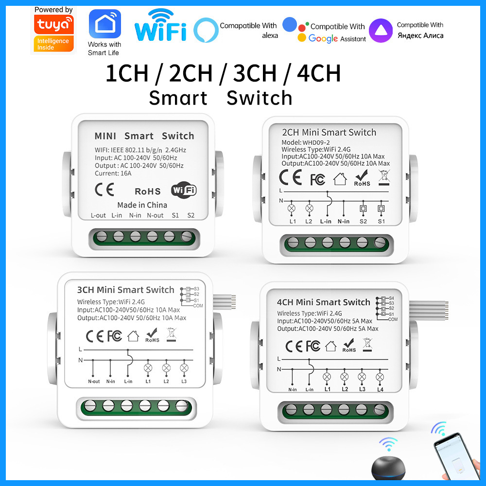 Tuya WiFi Smart Switch 1/2/3/4 - Smart Home Life ulasan dan harga