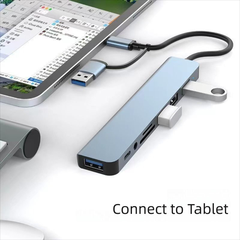 8 in 2 Port USB C Splitter USB - Smart Home Hub 2 ulasan dan harga