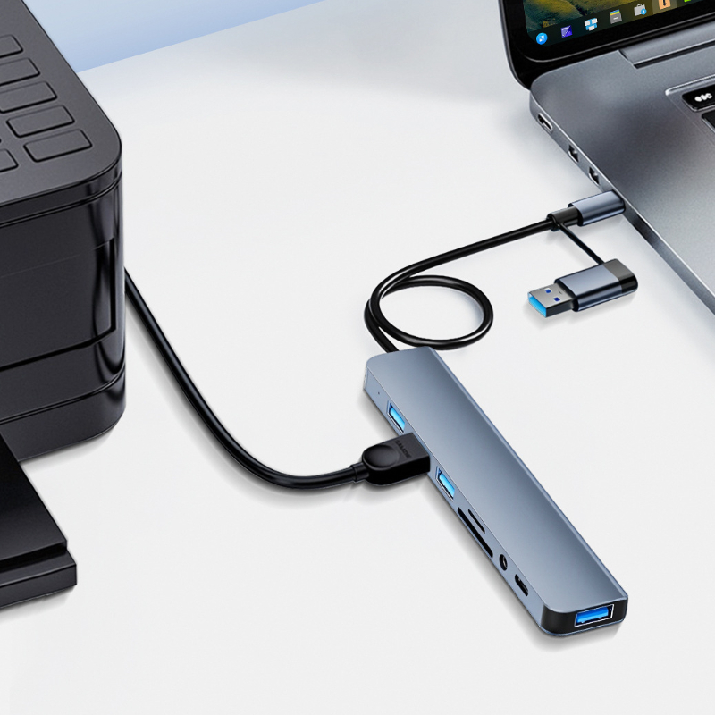 8 in 2 Port USB C Splitter USB - Smart Home Hub 2 ulasan dan harga