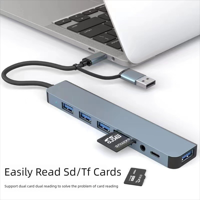 8 in 2 Port USB C Splitter USB - Smart Home Hub 2 ulasan dan harga