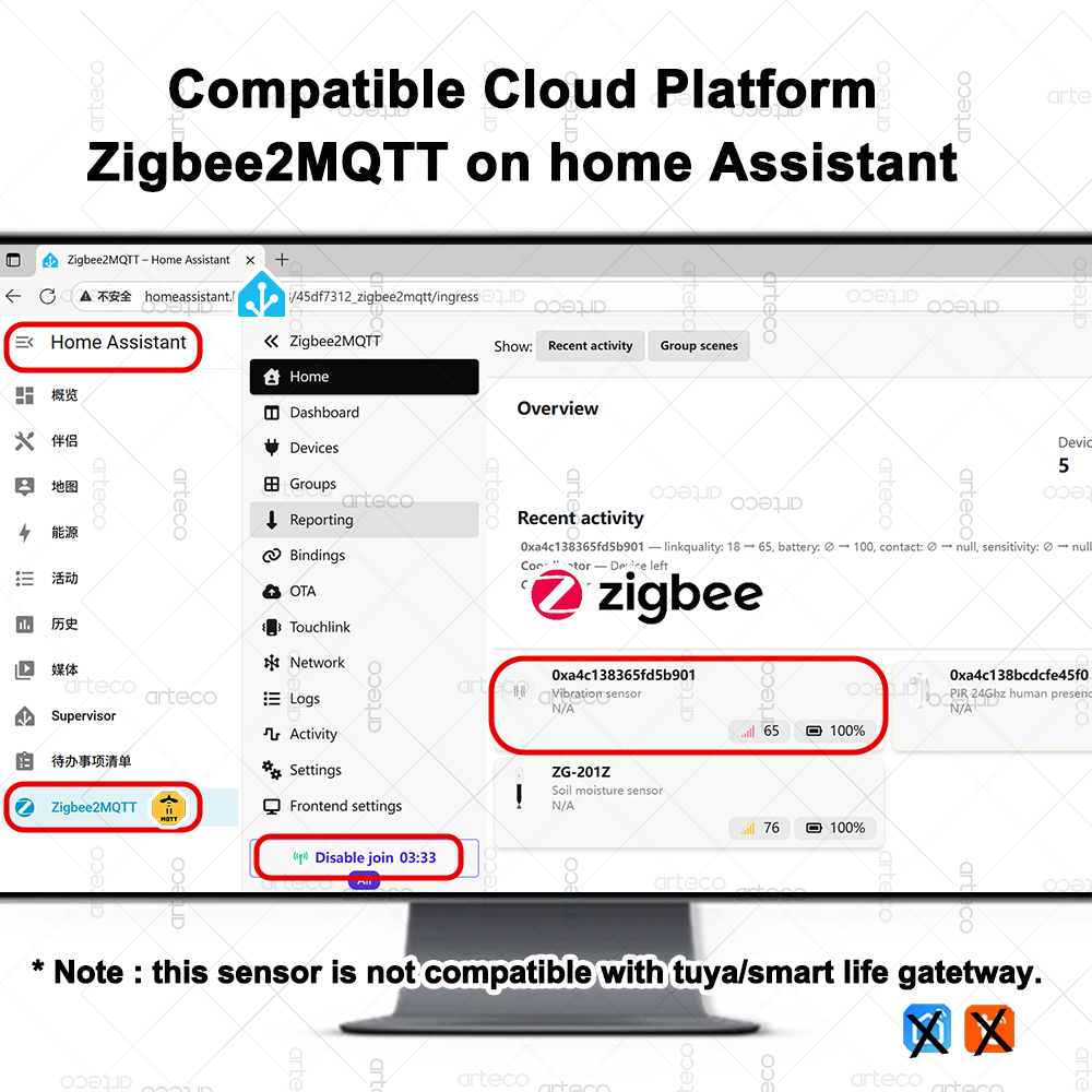 Sensor Getaran ZigBee 3.0 Cerd - Smart Home Features ulasan dan harga