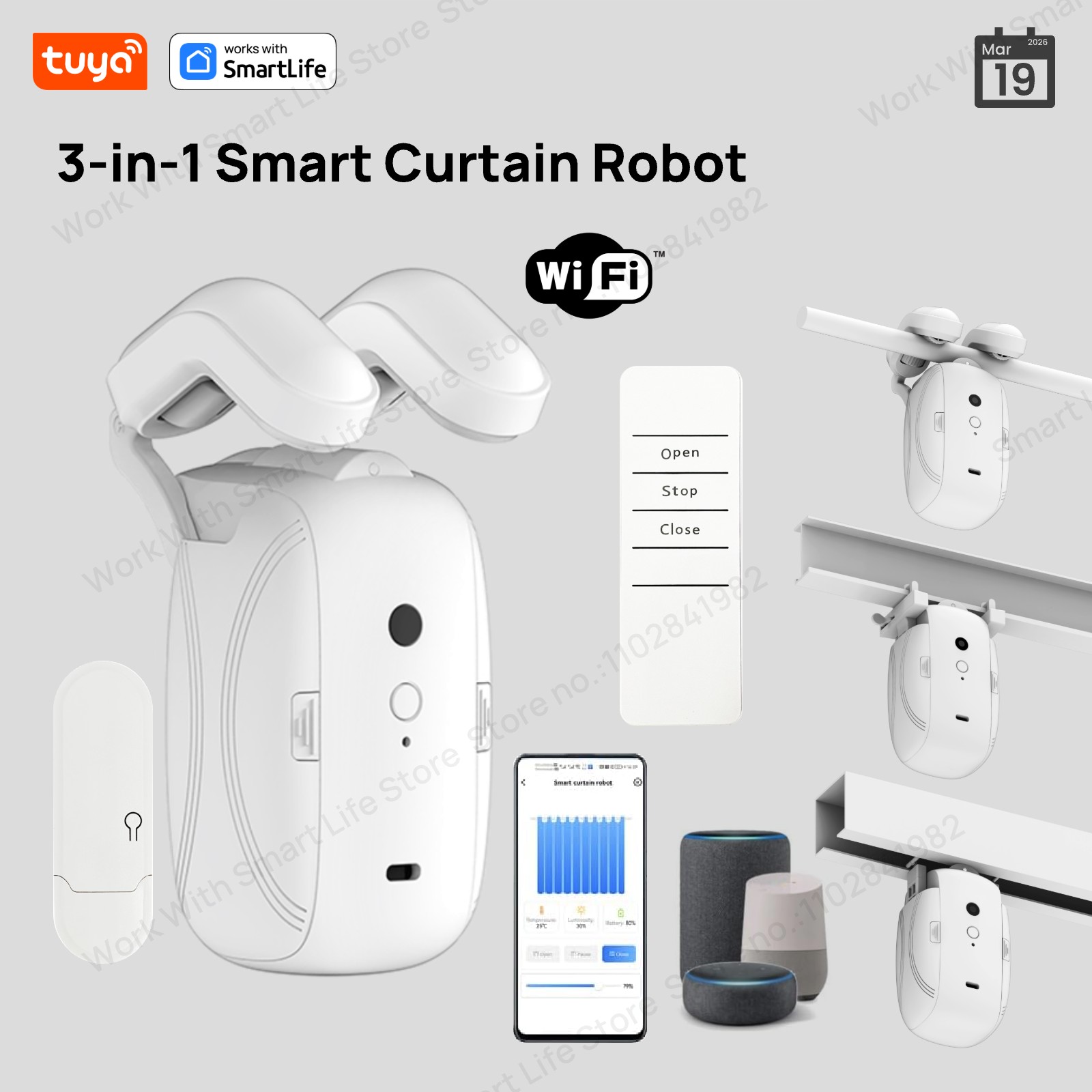 1/2 Buah Robot Tirai WiFi Pint - Smart Home Blinds ulasan dan harga