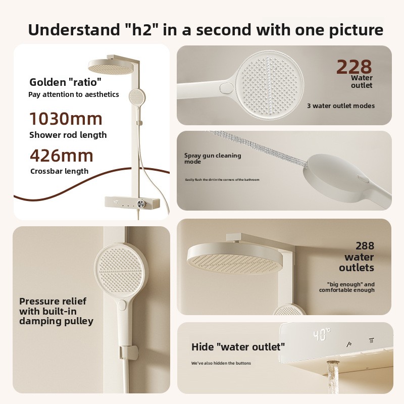 Set Shower Tembaga dengan Laya - Smart Home Display ulasan dan harga