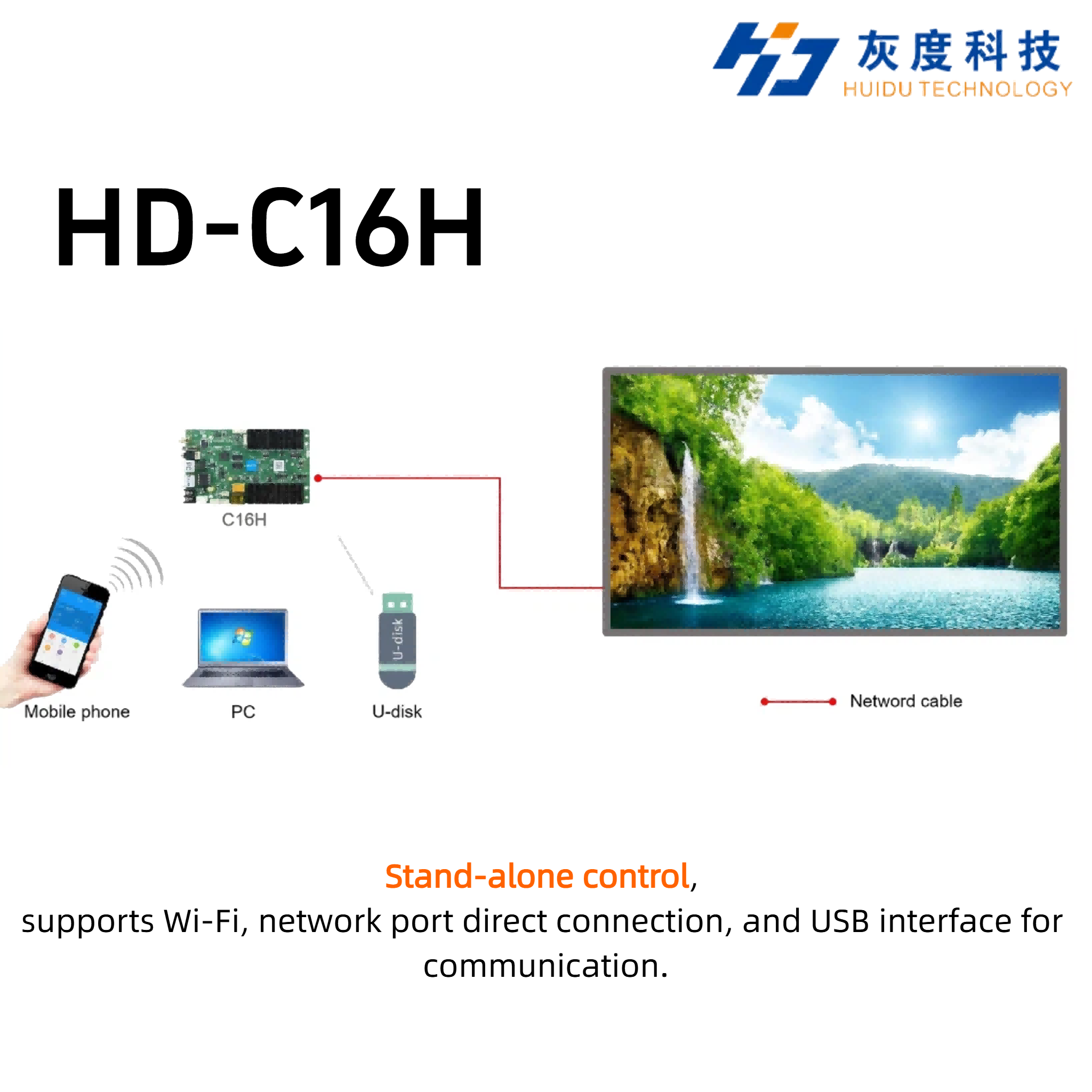 Kartu Kontrol LED Huidu HD-C16 - Wifi Led Dimmer ulasan dan harga