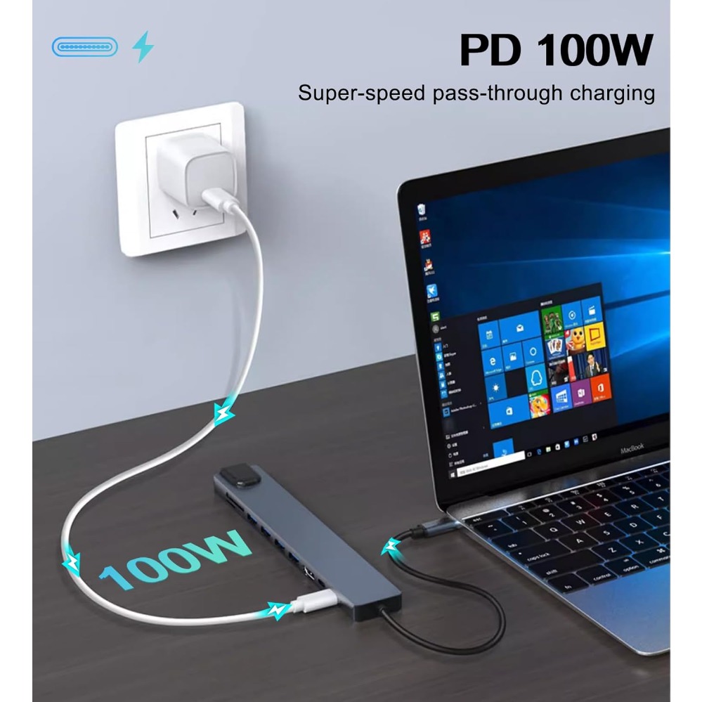 8In1/2 7in1/2 USB C Hub Tipe C - Smart Home Hub 2 ulasan dan harga